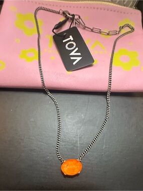 TOVA neon Orange Pendant necklace